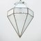Lámpara colgante italiana de vidrio y latón niquelado, años 40, Imagen 3