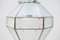 Lámpara colgante italiana de vidrio y latón niquelado, años 40, Imagen 4