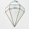 Lámpara colgante italiana de vidrio y latón niquelado, años 40, Imagen 1