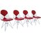 Red Leather DKR Bikini Chairs by Charles and Ray Eames for Vitra, Set of 4, Image 1