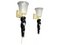 Gold and Black Murano Glass Sconces in the style of Barovier, 1990, Set of 2 1