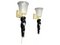 Gold and Black Murano Glass Sconces in the style of Barovier, 1990, Set of 2, Image 1