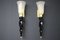 Gold and Black Murano Glass Sconces in the style of Barovier, 1990, Set of 2, Image 14