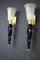 Gold and Black Murano Glass Sconces in the style of Barovier, 1990, Set of 2, Image 16