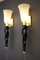 Gold and Black Murano Glass Sconces in the style of Barovier, 1990, Set of 2 2