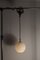 Opaline Glass Ceiling Lamps with Black Tulip Cone Cords, 1960s, Set of 6 19