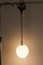 Opaline Glass Ceiling Lamps with Black Tulip Cone Cords, 1960s, Set of 6 4