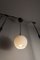 Opaline Glass Ceiling Lamps with Black Tulip Cone Cords, 1960s, Set of 6 21