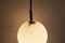 Opaline Glass Ceiling Lamps with Black Tulip Cone Cords, 1960s, Set of 6 6