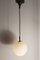 Opaline Glass Ceiling Lamps with Black Tulip Cone Cords, 1960s, Set of 6 1