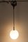 Opaline Glass Ceiling Lamps with Black Tulip Cone Cords, 1960s, Set of 6 5
