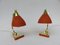 Orange Bedside Table Lamps, 1950s, Set of 2 3