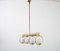 Mid-Century Brass & Glass Chandelier, 1950s 6