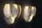Apliques de cristal de Murano blanco y dorado con forma de hoja, década de 2000. Juego de 2, Imagen 4