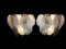 Gold and White Murano Glass Sconces in Leaf Shape, 2000s, Set of 2 1