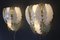 Apliques de cristal de Murano blanco y dorado con forma de hoja, década de 2000. Juego de 2, Imagen 8