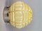 Small Art Deco Style Custard Opaline Ribbed Glass Flush Mount or Wall Lamp, 1940s 2