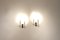 Mid-Century French Glass and Brass Wall Sconces, 1950s, Set of 2 2