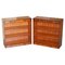 Flamed Hardwood Open Library Bookcases from Shaws of London, Set of 2 1
