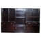 Vintage Hardwood Finish Military Campaign Bookcases, Set of 3 1