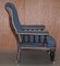 Victorian Hardwood Blue Armchair, Image 6