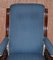 Victorian Hardwood Blue Armchair 3