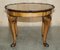 Hand Carved Burr Walnut Coffee Cocktail Table with Cabriole Legs, Image 17