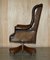 Handmade Chesterfield Wingback Swivel Office Chair from Harrods London, England, Image 18