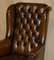 Handmade Chesterfield Wingback Swivel Office Chair from Harrods London, England 3