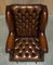Handmade Chesterfield Wingback Swivel Office Chair from Harrods London, England, Image 12