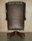 Handmade Chesterfield Wingback Swivel Office Chair from Harrods London, England 19