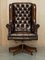 Handmade Chesterfield Wingback Swivel Office Chair from Harrods London, England, Image 2