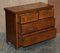 Antique Victorian Hardwood 2-Over-2 Chest of Drawers on Wheels 13