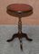 Vintage Oxblood Hardwood Tripod Side Table, England 9