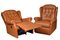 Tan Leather Electric Recliner Armchairs 2