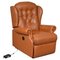 Elektrische verstellbare Sessel aus hellbraunem Leder 1
