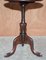 Antique Georgain / Victorian Stamped Hardwood Tripod Side Table 5