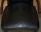 Antique Regency Black Leather Hardwood Horseshoe Office Desk Chair, 1815, Image 12