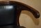 Antique Regency Black Leather Hardwood Horseshoe Office Desk Chair, 1815, Image 14