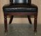Antique Regency Black Leather Hardwood Horseshoe Office Desk Chair, 1815 5