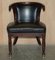 Antique Regency Black Leather Hardwood Horseshoe Office Desk Chair, 1815 2