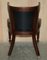 Antique Regency Black Leather Hardwood Horseshoe Office Desk Chair, 1815 16
