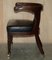 Antique Regency Black Leather Hardwood Horseshoe Office Desk Chair, 1815, Image 17