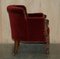 Regency Lions Head Carved Oak Armchair with Oxblood Velour Upholstery, 1810s, Image 14