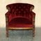 Regency Lions Head Carved Oak Armchair with Oxblood Velour Upholstery, 1810s, Image 2