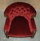Regency Lions Head Carved Oak Armchair with Oxblood Velour Upholstery, 1810s, Image 12