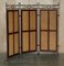 Vintage Wrought Iron, Bergere & Hardwood Triple Panel Room Divider 2