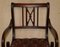 Handgefärbte Vintage Chesterfield Esszimmerstühle aus braunem Leder, 6 4