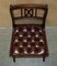 Vintage Hand Dyed Brown Leather Chesterfield Tufted Dining Chairs, Set of 6 17