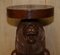 Taburetes masculinos de león vintage tallados a mano con decoración ornamental. Juego de 2, Imagen 4